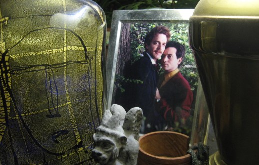 Our wedding photo as displayed in our living room