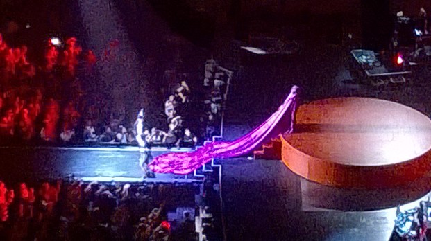 Madonna dragging a long train behind her. 