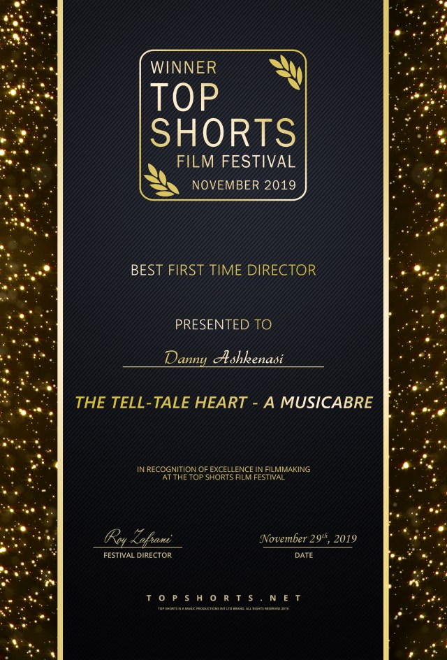 Top Shorts Certificate The Tell-Tale Heart - a Musicabre