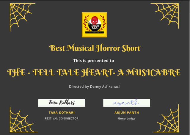 Horror Bowl certificate