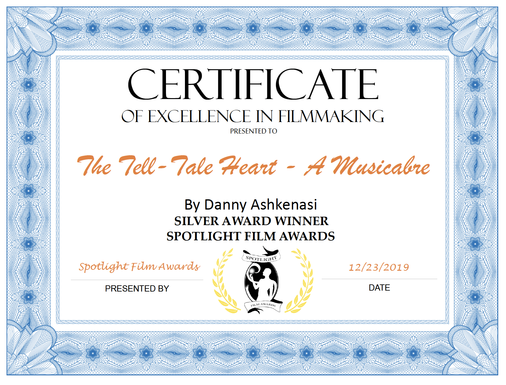 Spotlight Certificate